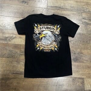 2024 Sturgis Motorcycle Ralley Tee Shirt Big Eagle‎ Graphic Black Large Harley